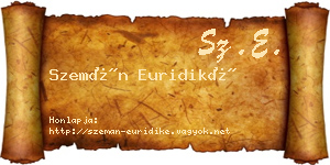 Szemán Euridiké névjegykártya